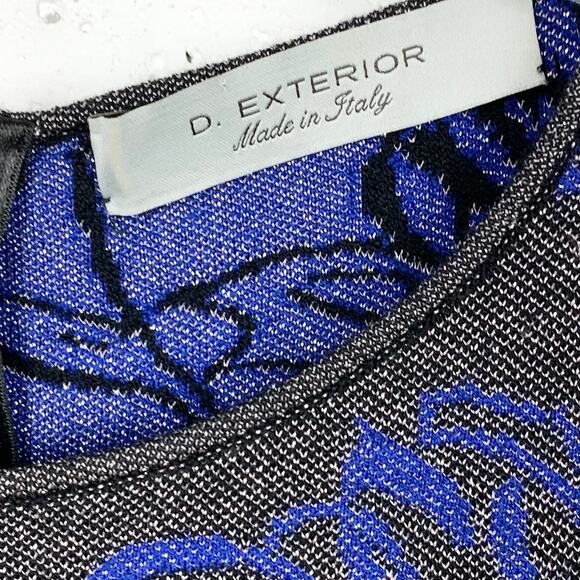 D. Exterior Womens Jacquard Bodycon Dress Poly Viscose Black Blue Size Small - Picture 3 of 11